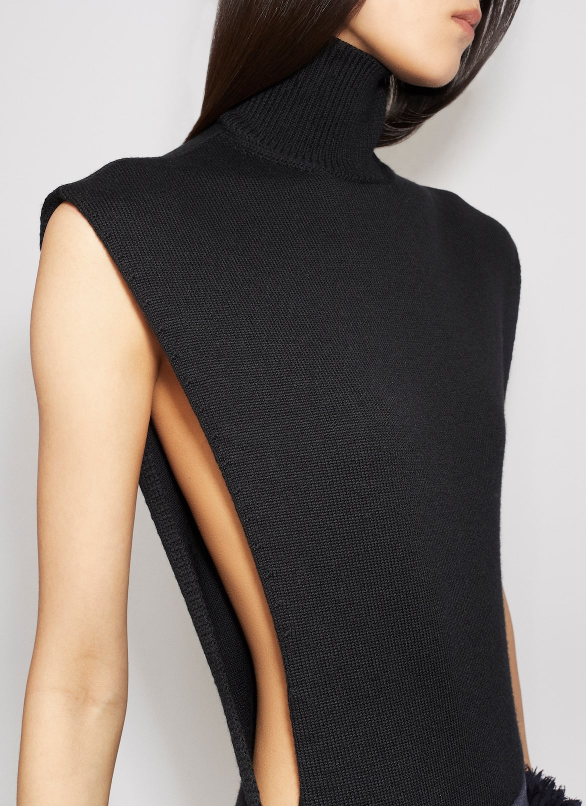 캡 슬리브 니트 바디수트 ALAÏA 블랙 캡 슬리브 니트 바디수트